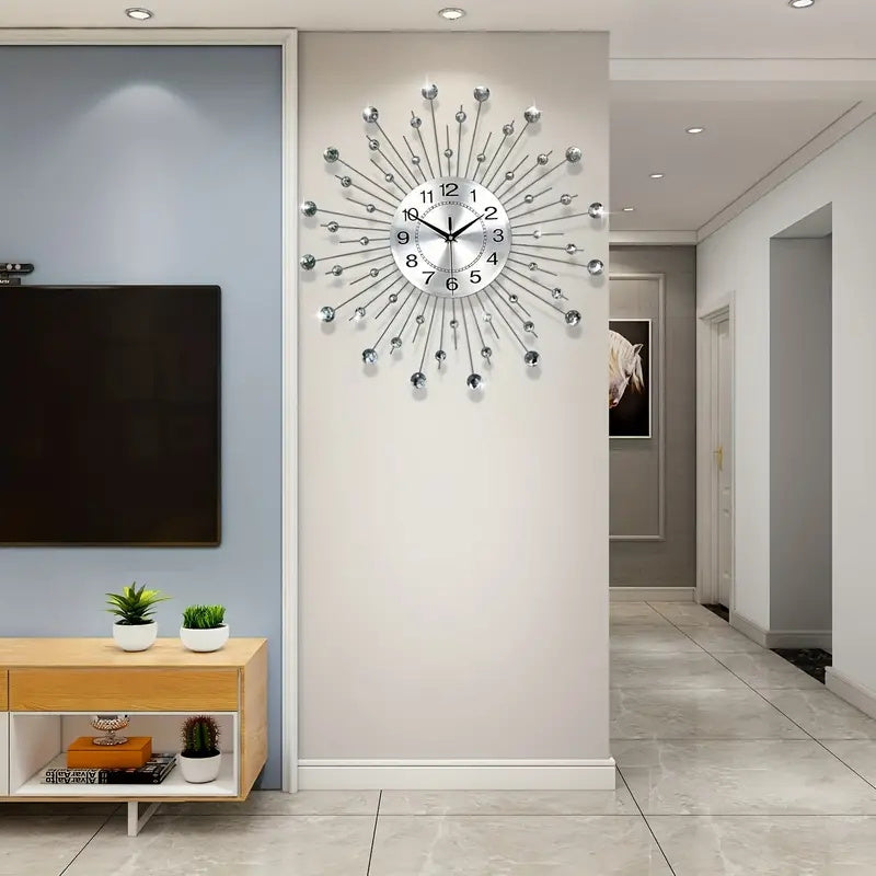 24-Inch Silent Wall Clock Minimalist Modern Wrought Iron – Large Non-Ticking Decorative Clock for Living Room, Kitchen, Bedroom & Bathroom
