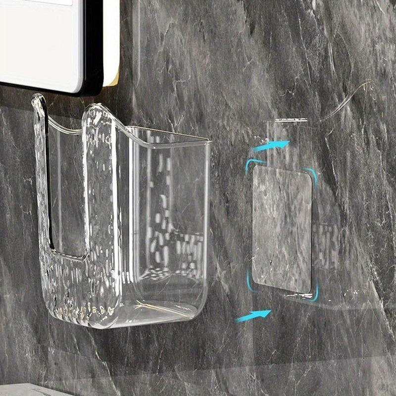 Wall-Mounted Wipe Dispenser Set of 2, Acrylic Toilet Paper & Wipe Storage Holder for Bathroom & Kitchen – Countertop-Clearing Wall Mount Tissue Box Organizer