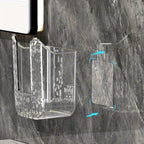 Wall-Mounted Wipe Dispenser Set of 2, Acrylic Toilet Paper & Wipe Storage Holder for Bathroom & Kitchen – Countertop-Clearing Wall Mount Tissue Box Organizer