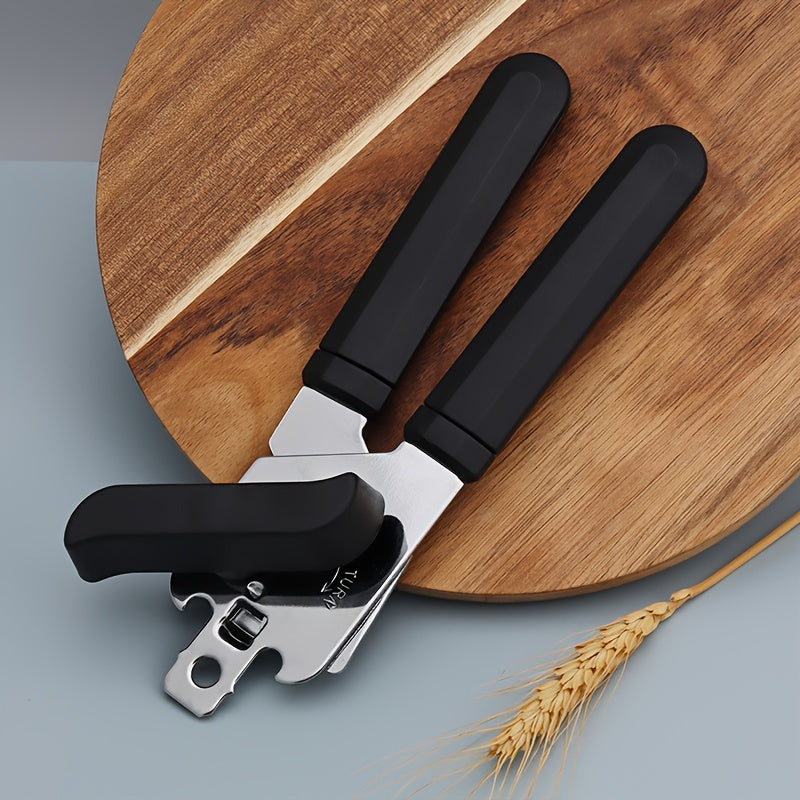 3-in-1 Stainless Steel Can Opener 2-Pack – Ergonomic Handle, Smooth Edge, Bottle Opener, Heavy-Duty Kitchen Tool for Home Cooks & Chefs