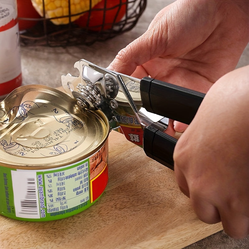 3-in-1 Stainless Steel Can Opener 2-Pack – Ergonomic Handle, Smooth Edge, Bottle Opener, Heavy-Duty Kitchen Tool for Home Cooks & Chefs
