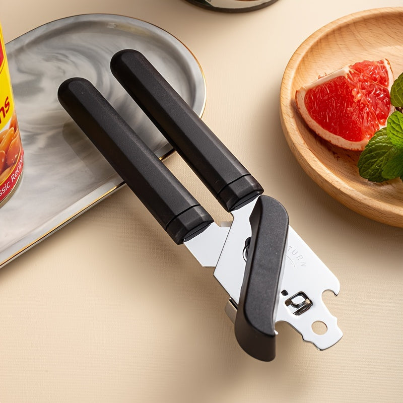 3-in-1 Stainless Steel Can Opener 2-Pack – Ergonomic Handle, Smooth Edge, Bottle Opener, Heavy-Duty Kitchen Tool for Home Cooks & Chefs