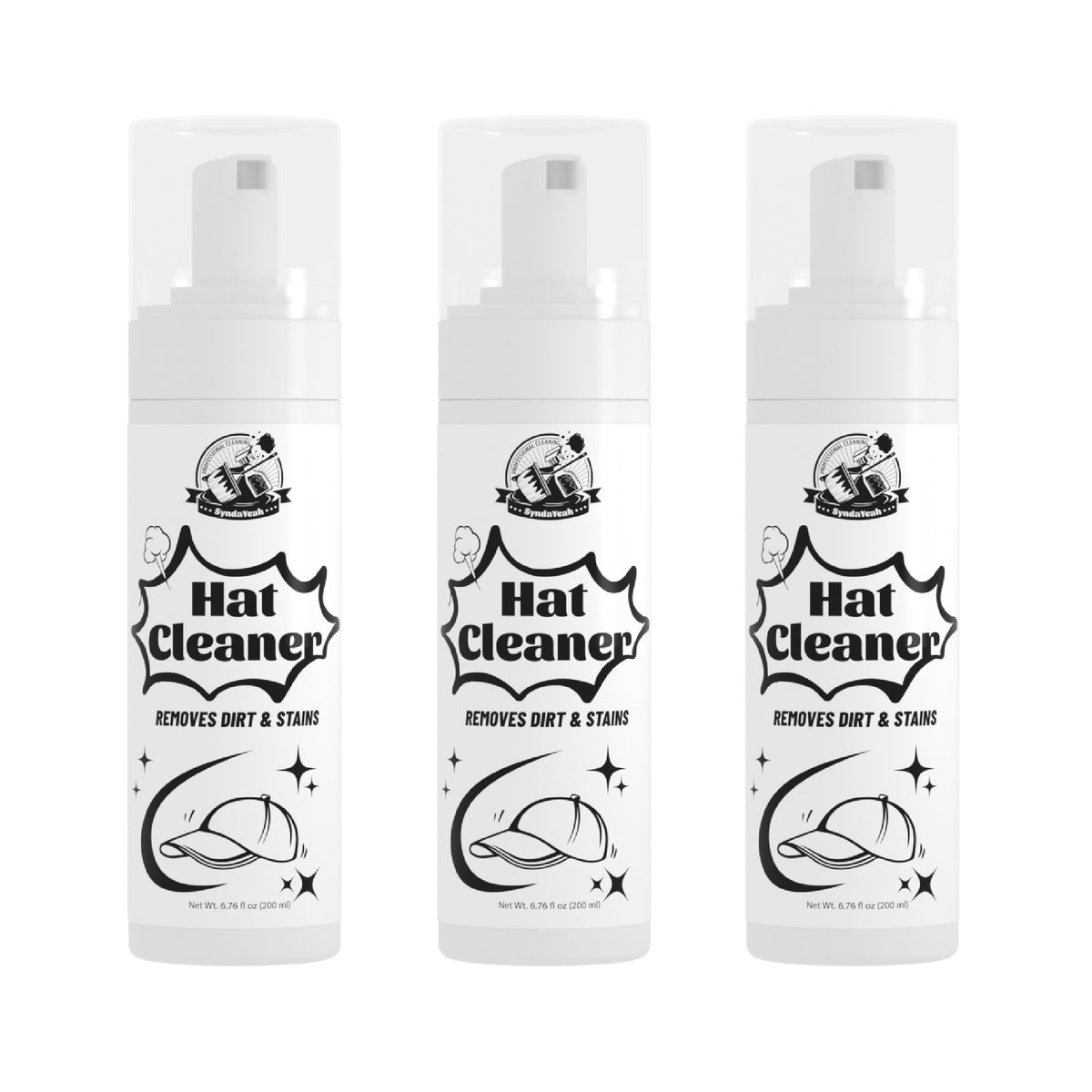 Hat Cleaner Foam Spray for Wool, Fur & Felt Hats – Removes Dirt, Fingerprints & Sweat Stains, 6.76 Fl Oz Fabric Hat Cleaning Solution