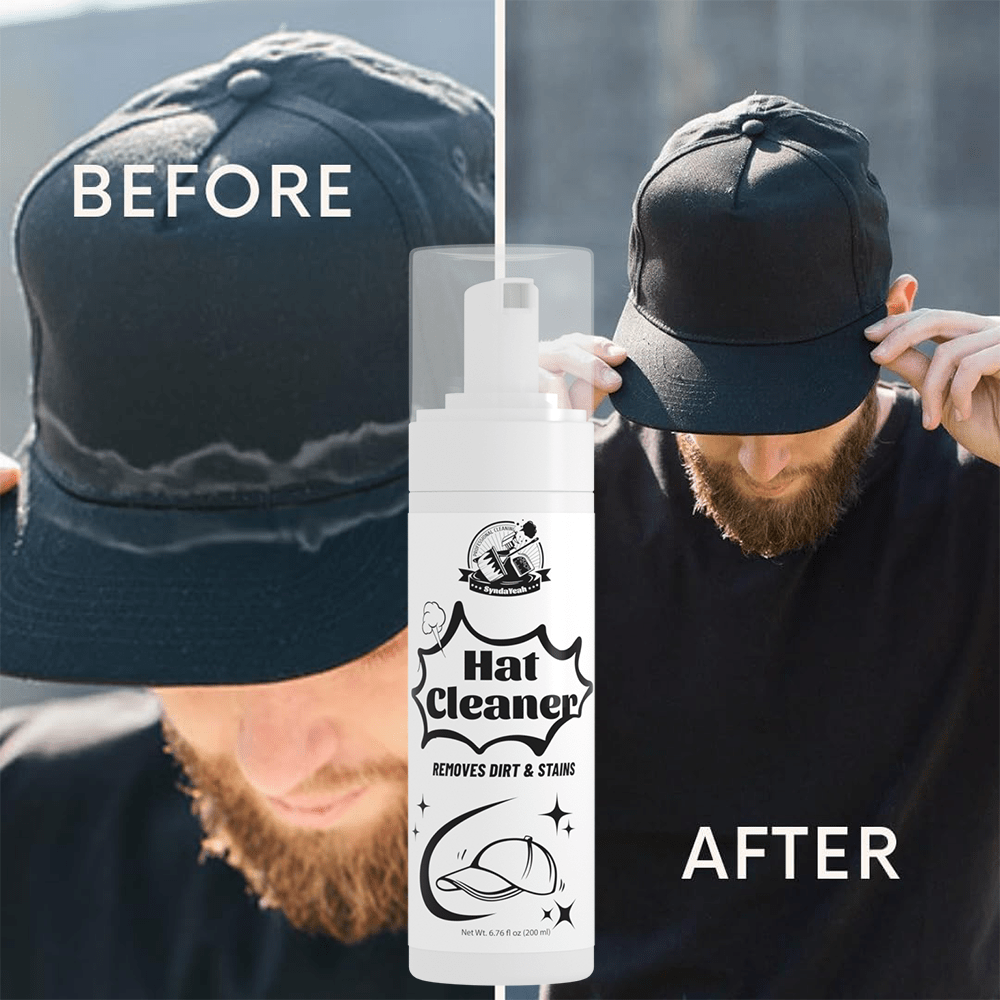 Hat Cleaner Foam Spray 6.76oz, Deep Cleans Baseball Cowboy Felt Fur Fleece Caps, Removes Dirt & Sweat Stains, Restores Hats Like New, 1-Pack & 4-Pack