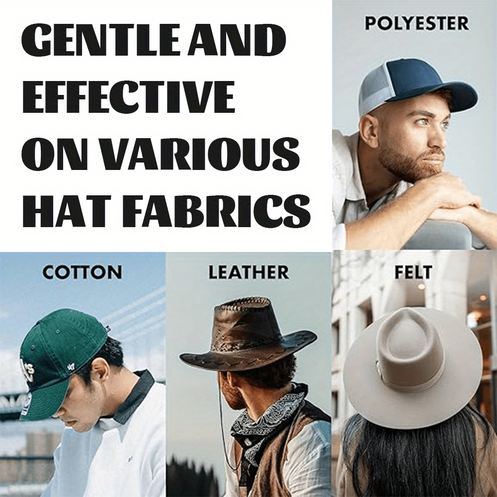 Hat Cleaner Foam Spray 6.76oz, Deep Cleans Baseball Cowboy Felt Fur Fleece Caps, Removes Dirt & Sweat Stains, Restores Hats Like New, 1-Pack & 4-Pack