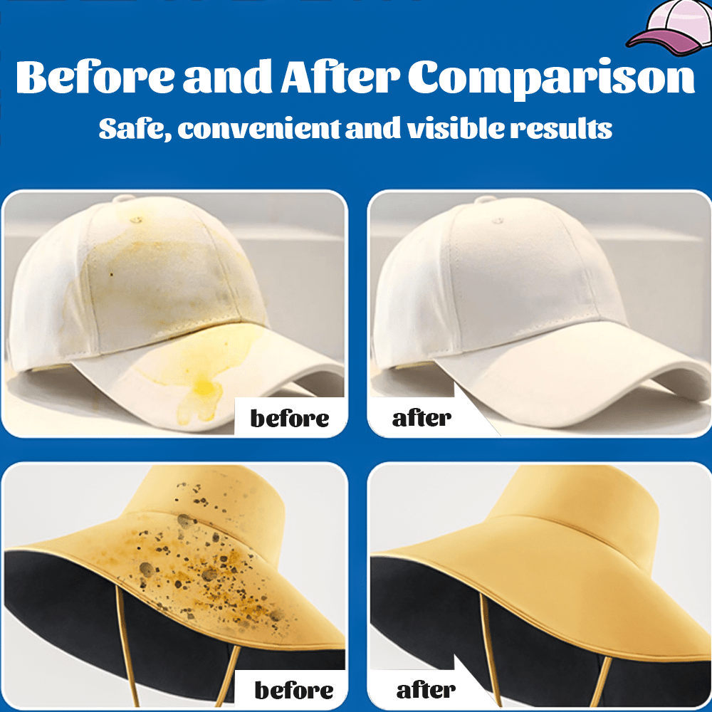 Hat Cleaner Foam Spray 6.76oz, Deep Cleans Baseball Cowboy Felt Fur Fleece Caps, Removes Dirt & Sweat Stains, Restores Hats Like New, 1-Pack & 4-Pack