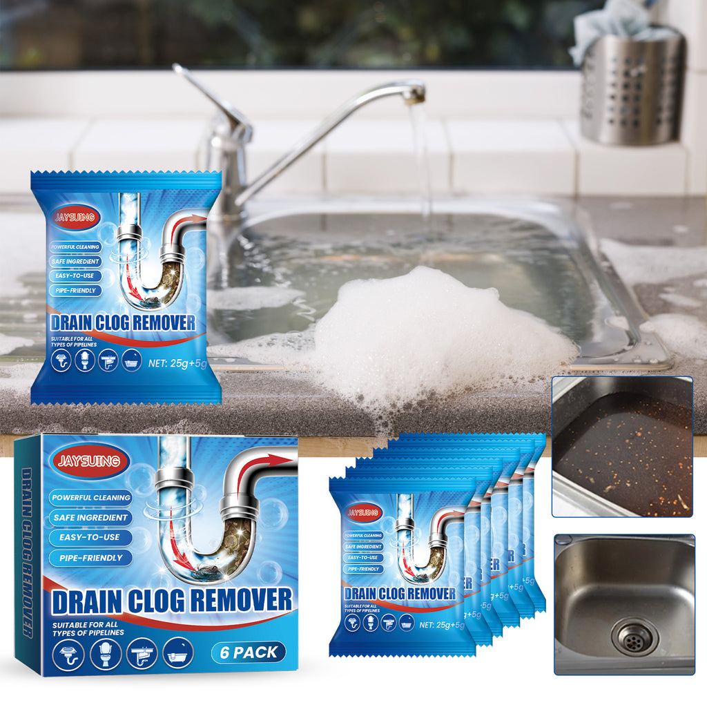 Drain Unblocker Powder Sachets 18 or 24-Pack – Powerful Blockage Removal, Dissolves Grease & Food Residue, Easy to Use, Prevents Clogging in Kitchen & Bathroom Drains