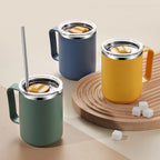 Insulated Coffee Mug with Handle and Lid – Stainless Steel Double Wall Vacuum Travel Mug for Office, Outdoor & Back to School