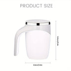 Self Stirring Coffee Mug 13.3oz - Magnetic Stirring Technology, 304 Stainless Steel Travel Mug, No Battery Needed, Ergonomic Handle & Spill-Proof Lid, Great Gift for Coffee Lovers