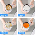 Self Stirring Coffee Mug 13.3oz - Magnetic Stirring Technology, 304 Stainless Steel Travel Mug, No Battery Needed, Ergonomic Handle & Spill-Proof Lid, Great Gift for Coffee Lovers