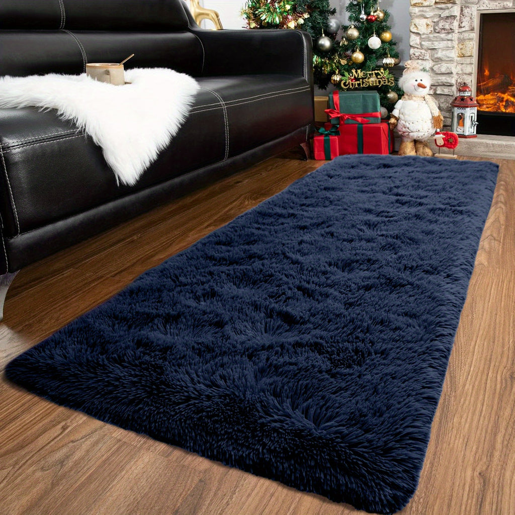 Shaggy Runner Rug Soft Fluffy Area Rug Non-Slip Plush Carpet for Bedroom Hallway Dorm Living Room – Jacquard & Tie-Dye Colors, 2x6 3x5 6x9 8x10 Feet