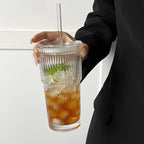 Glass Coffee Mug with Lid and Straw 20oz – Clear Summer Iced Drink Cup for Coffee, Tea & Smoothies – Travel Camping Drinkware, Gifts for Men & Women, Birthday, Holiday, Halloween, Christmas