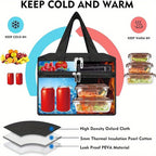 Insulated Lunch Bag Oxford Cloth Portable Multipurpose Lunch Box Bag – Thermal Food Bag for Work School Picnic Snack & Food Takeaway Tote