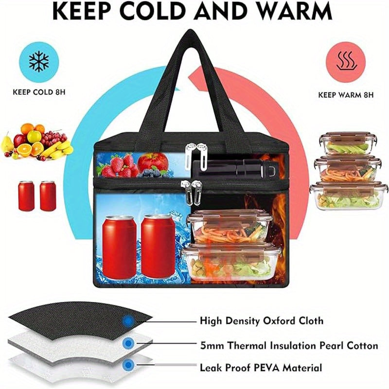 Insulated Lunch Bag Oxford Cloth Portable Multipurpose Lunch Box Bag – Thermal Food Bag for Work School Picnic Snack & Food Takeaway Tote