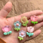 Cute Tulip & Sunflower Refrigerator Magnets Set of 6 - Decorative Floral Fridge Magnets for Kitchen, Office, Whiteboard and Dishwasher - Fun Home Decor Gift for Women