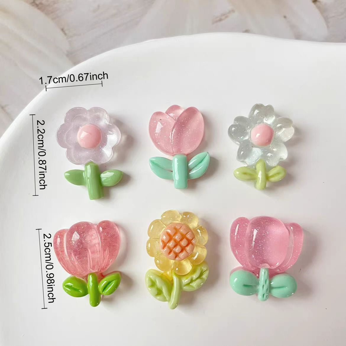 Cute Tulip & Sunflower Refrigerator Magnets Set of 6 - Decorative Floral Fridge Magnets for Kitchen, Office, Whiteboard and Dishwasher - Fun Home Decor Gift for Women