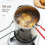 Mini 304 Stainless Steel Deep Fryer with Filter Net – Oil-Saving Small Frying Pot for French Fries, Chicken Wings & More | Induction Compatible & Dishwasher Safe