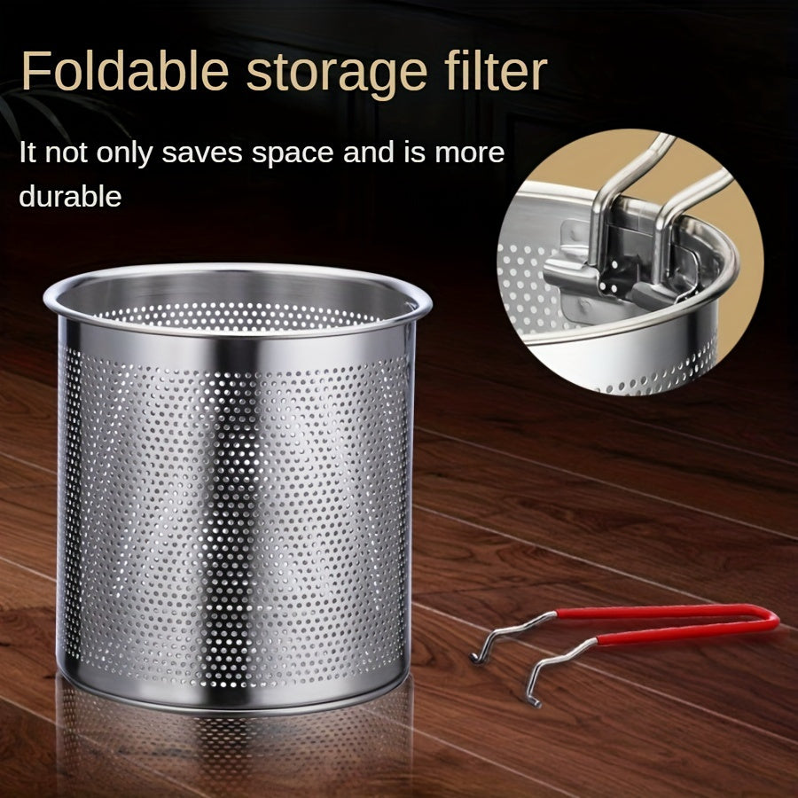Mini 304 Stainless Steel Deep Fryer with Filter Net – Oil-Saving Small Frying Pot for French Fries, Chicken Wings & More | Induction Compatible & Dishwasher Safe