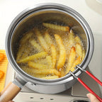Stainless Steel Cookware Set 5-Piece with Frying Basket & Glass Lid – Non-Stick Frying Pan, Deep Fryer, Pasta Pot, Milk Saucepan & Food Steamer | Induction & Gas Compatible