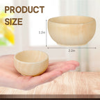 Unfinished Wood Mini Bowls Set of 40 – Small Wooden Pinch Bowls for Condiments, Dips, Salad, Nuts, Spices & Crafts, 1.2 x 2.2 Inch Round Sauce Bowls, Natural Unpainted Kitchen Serving Bowls