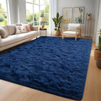 Shaggy Runner Rug Soft Fluffy Area Rug Non-Slip Plush Carpet for Bedroom Hallway Dorm Living Room – Jacquard & Tie-Dye Colors, 2x6 3x5 6x9 8x10 Feet
