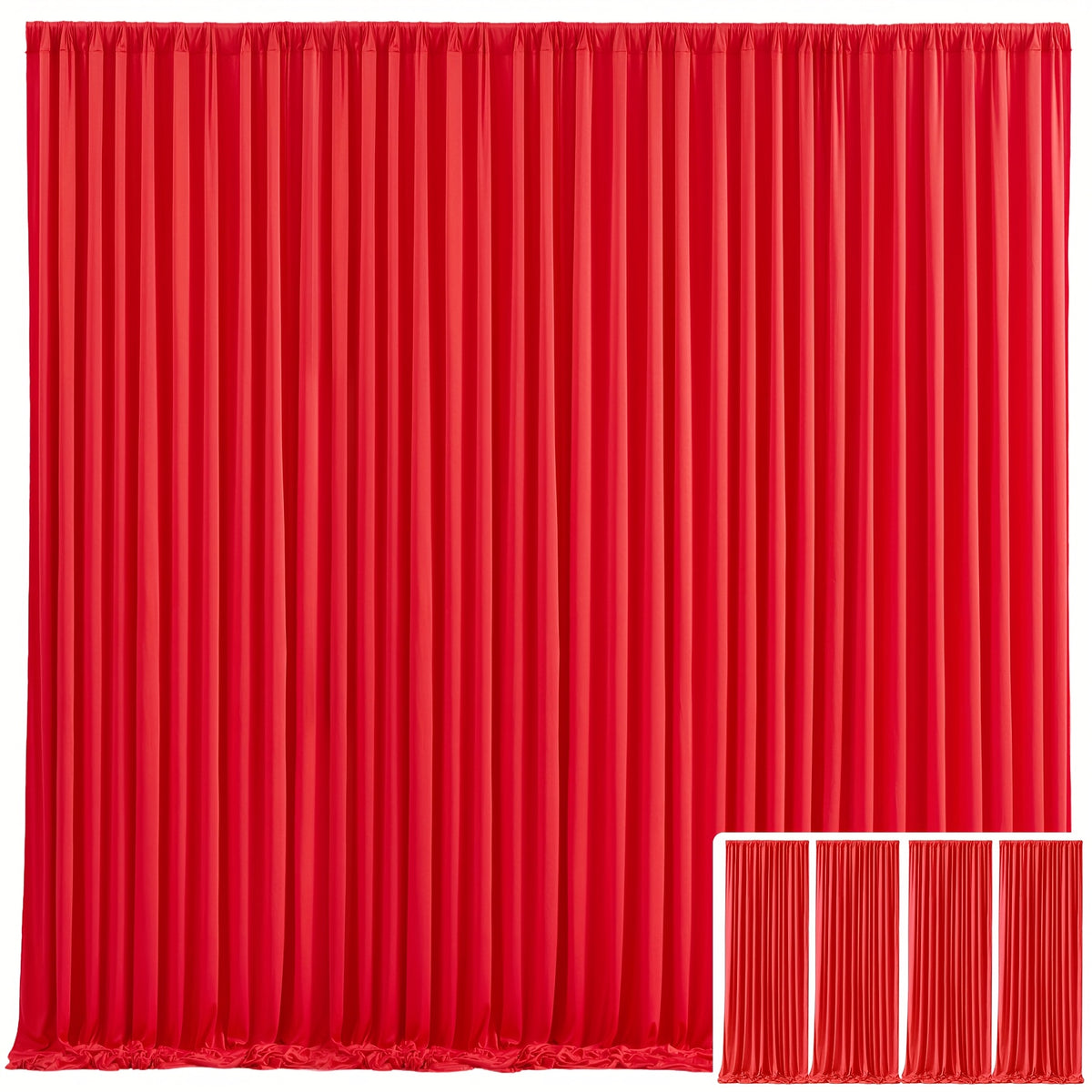 Photo Backdrop 4-Pack Taffeta Draping Background Cloth 5×10 Ft – Opaque Reusable Rod Pocket Panel for Weddings, Birthdays, Baby Showers & Photo Studios | 16 Colors