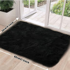 Tie-Dye Plush Mat Soft Absorbent Non-Slip Machine Washable Floor Mat for Living Room Bedroom Bathroom Dark Gray Black Light Gray Pink
