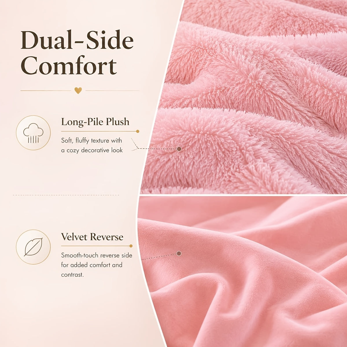 Luxury Fluffy Plush Bedding Set – Soft Duvet Cover, Pillowcases & Throw Pillow, Queen/King, All-Season