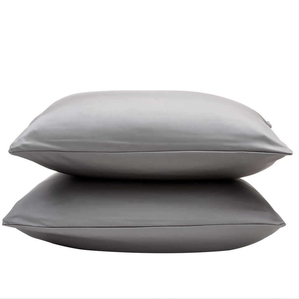 Mulberry Silk Pillowcases 2pcs - 600 Thread Count Solid Color Cooling Pillow Covers with Hidden Zipper for Hair and Skin Care Bedroom Sofa Machine Washable