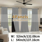 Blackout Curtains Rod Pocket 4 Panels - Thermal Insulated Room Darkening Noise Reducing Matte Drapes for Bedroom Living Room Office, 9 Colors 11 Sizes