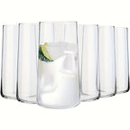 Large Water Glasses Set of 6 17.5oz – Clear Crystal Lightweight Borosilicate Drinking Glass Cups for Juice Iced Tea Mojito Kitchen Bar