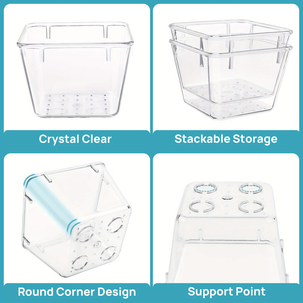 60-Piece Drawer Divider Organizer Set 4 Sizes Clear Plastic Storage Bins for Desk Office Drawer Kitchen Bathroom – Versatile Tray Organizers for Home Office Craft Supply Organization