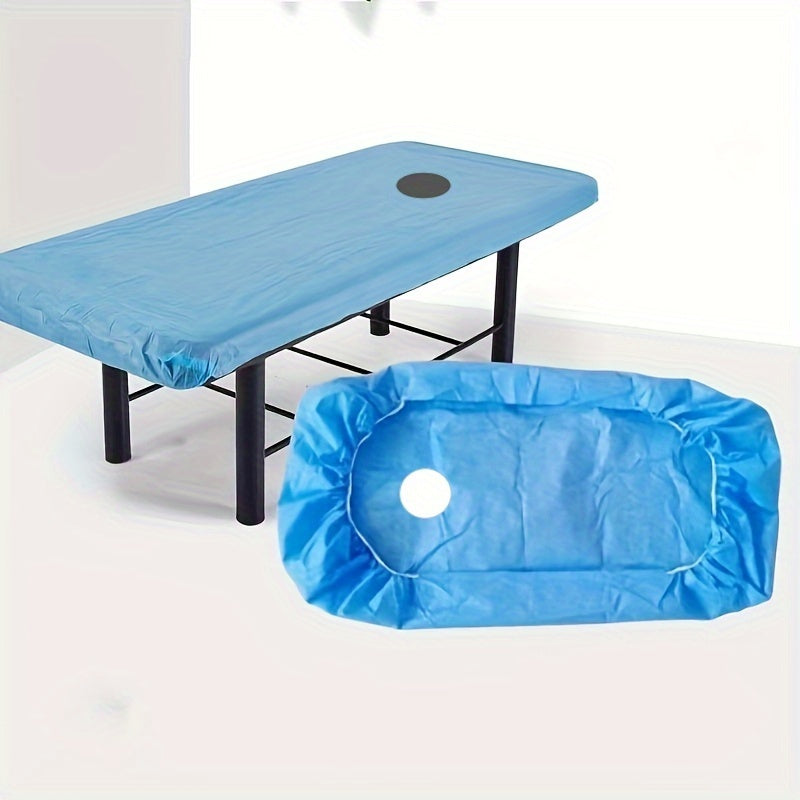 Disposable Massage Table Fitted Sheets Set of 5, Non-Woven Breathable 84.6" x 43.3" Single-Use Bed Covers for Beauty Salons, Spas & Skincare Treatments