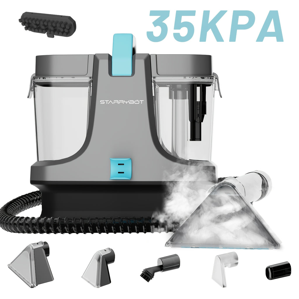 Portable Carpet Cleaner 1500W with Steam & Heat, 35KPa Powerful Suction Spot Cleaner for Pets, Couch, Stairs & Rugs – Professional Upholstery Cleaning Machine with Multi-Surface Tool Included