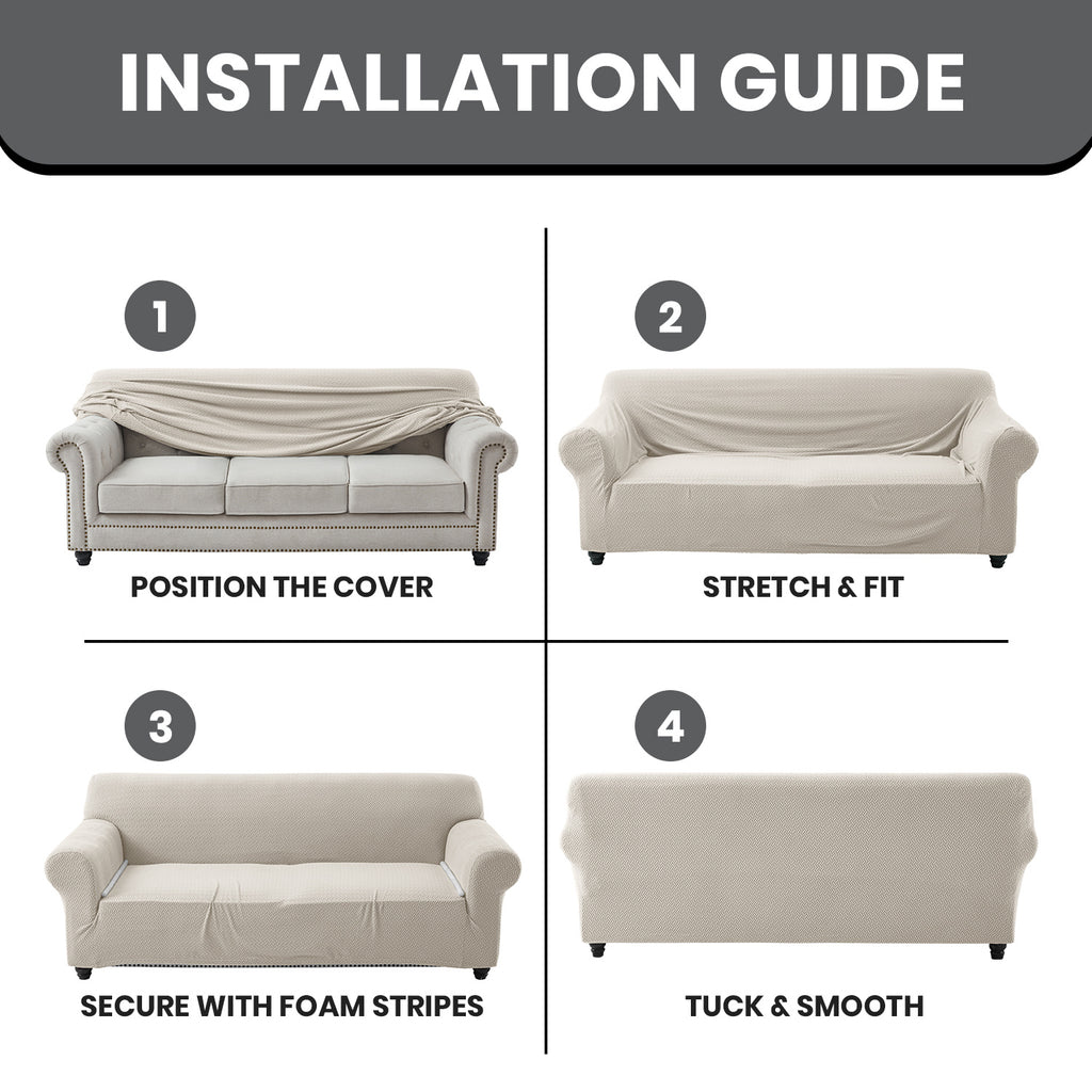 Spandex Stretch Sofa Cover Non-Slip Washable Couch Slipcover for 1 2 3 Seater Elastic Furniture Protector Pet & Kid Friendly Living Room Bedroom Home Decor