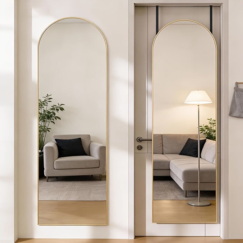 Full Length Mirror Over Door or Wall Mounted 47x14 Inch – Vertical Hanging Full Body Dressing Mirror with Aluminum Alloy Frame, Space-Saving Design for Bedroom, Living Room & Entryway