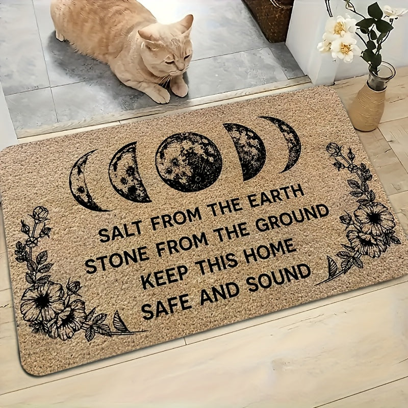 Halloween Witch Doormat Non-Slip Polyester Indoor Outdoor Floor Mat - Spooky Funny Witch Print for Front Door Entryway Porch, Halloween Home Decoration & Gift Idea