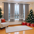 Rod Pocket Blackout Curtains 4 Panels Heavy Duty Coated Lining for Bedroom, Living Room & Office – Modern Room Darkening Thermal Drapes, 2 Sizes