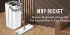 Rotating Flat Mop and Bucket Set with 6 Replaceable Microfiber Pads, Hands-Free Wringing Flexible Spin Mop for Wet Dry Floor Cleaning, Household Cleaning Tools for Hardwood Tile Laminate