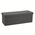 Folding Storage Ottoman Bench 660 lbs Capacity – Large End of Bed Chest with Padded Seat for Bedroom Living Room Entryway, 30 & 43 Inch, Multiple Colors