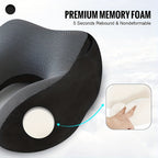 Hooded U-Shaped Travel Neck Pillow with Hood & Light-Blocking Cover – Airplane Nap Pillow for Adults, Home Office Sleep Support, U-Shape Neck Rest