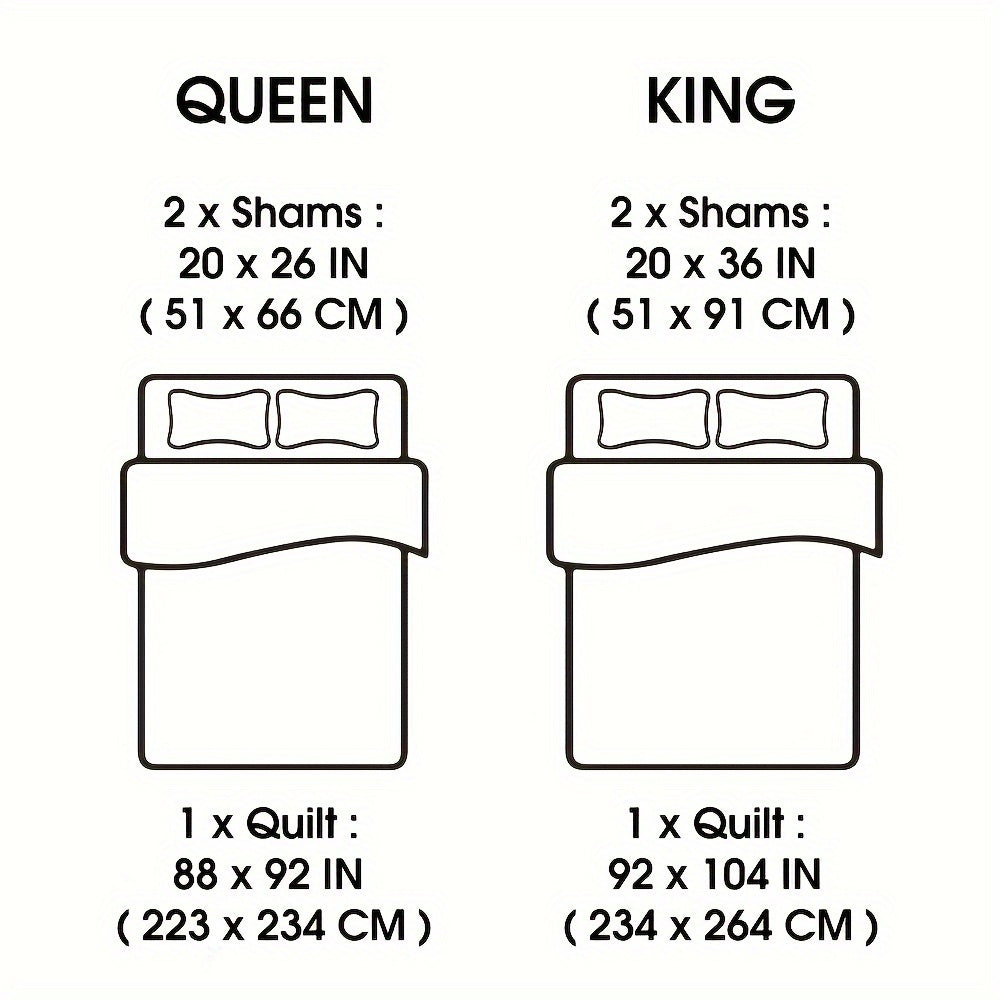 Patchwork Quilt Set 3-Piece Boho Reversible Coverlet Queen King Size Soft Lightweight Bedspread with 2 Pillow Shams All-Season Floral Stripes Bedroom Decor