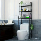 Over Toilet Storage Rack Metal Bathroom Organizer with Toilet Paper Holder and Hook Space Saving Above Toilet Shelf for Bathroom Laundry Room 3 or 4 Tier