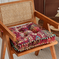 Moroccan Boho Meditation Floor Cushion Pad Thick Soft 100 Percent Linen Cover Bohemian Style for Living Room Bedroom Dining Room Office