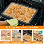 Silicone Macaron Baking Mat Set of 4 - Non-Stick Reusable Oven Liner & Pastry Mat, Heat Resistant -40°C to 250°C, Dishwasher Safe, 16.6x11.6 Inch for Cookies, Macarons & Pastries