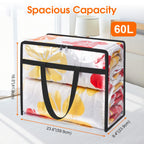 Clear Clothes Storage Bags 6-Pack 15.85 Gallon PVC Foldable Closet Organizer Under Bed Storage Containers with Zippers for Comforter Blanket Bedding Duvet – Transparent Moving Packing Bags