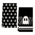 Halloween Hand Towels Set of 2 - 18x26 Inch Soft Polyester Kitchen and Bathroom Towels with Spooky Halloween Designs - Decorative Hand Drying Towels for Halloween Decor and Gifting