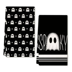 Halloween Hand Towels Set of 2 - 18x26 Inch Soft Polyester Kitchen and Bathroom Towels with Spooky Halloween Designs - Decorative Hand Drying Towels for Halloween Decor and Gifting
