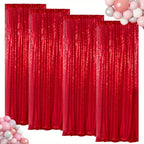Sequin Backdrop Curtains 4 Panels 2FT x 8FT Glitter Party Decorations for Wedding Birthday Photo Booth Stage Background 30+ Colors