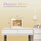 Smart LED Vanity Mirror with Dimmable Lights & Memory – 3 Color Modes, USB Port, Aluminum Frame, Hollywood Makeup Mirror for Bathroom, Bedroom & Desk, 13"x17" or 22"x19"